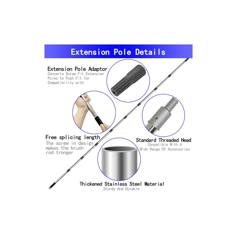 Paint Roller Extension Pole 11.8Ft,10 Segmented Lightweight Stainless Steel Telescopic