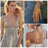 Konsait 9 Sheets Metallic Gold Temporary Tattoos for Women &