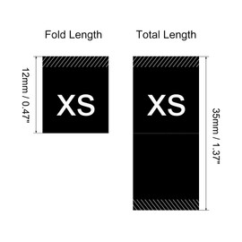 sourcing map Clothing Sewing Size Label, XS Sizes Woven Embroidered Label Black for Clothes Garment, Pack of 100