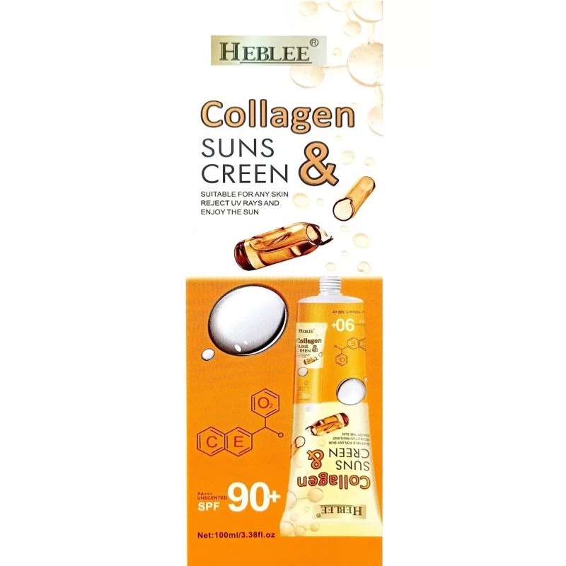 Heblee Bloqueador Solar 90+ Con Colágeno Y Baba De Caracol