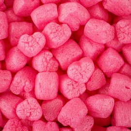 Magicwater Supply - .25 Cu Ft - Pink Heart Shaped Recycled Anti Static Packing Peanuts - Compostable & Biodegradable Cushion for Shipping - Dust-Free & Abrasion Resistant - Void Filler