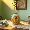 FORLONG Ceramic Hand-Painted Sunflower Sealed Jar,Food Storage Containers with Lids,