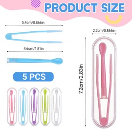Jetstream Pack of 5 Contact Lens Insertion Aid, Contact Lens Removal, Contact Lens Tweezers, Contact Lens Inserter Remover, Soft and Hard, Portable Aid Tool