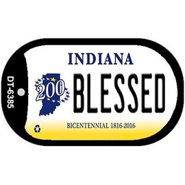 Smart Blonde Indiana Blessed Novelty Metal Dog Tag Necklace DT-6385