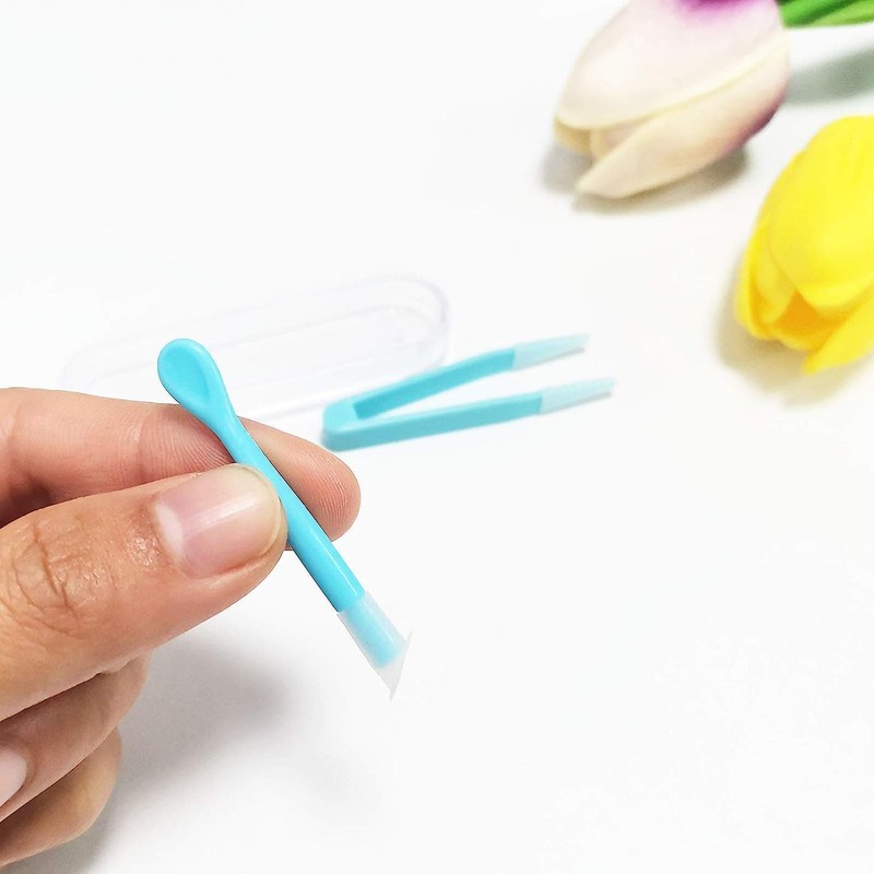 DPWOUM Blue Contact Lens Applicator, Remover & Tweezer, Soft Tip,
