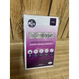 Aller-Ease 2 Pack King AllerEase Pillow Zippered Protectors Allergy Protection New