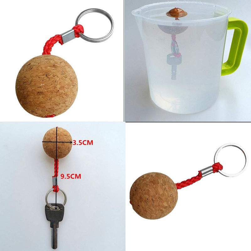 Seafard Floating Cork Keyring 35mm Wooden Ball - Buoyant Key