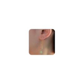 Green Earrings for Women Dangling Valentines Day Gifts for Her Gemstone Teardrop Earrings Jade Huggie Hoop Earrings Dainty Gold Earrings Valentines Gifts