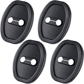 DC,CLISENCE 4 Pcs Car Door Latch Cover, Silicone Door Latch Protective Cover, Universal Car Doors Lock Cover for Most Vehicles (Black)