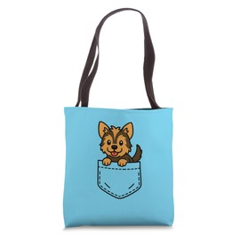 Cute Yorkie Puppy Pocket Pal Funny Yorkshire Terrier Lover Tote Bag