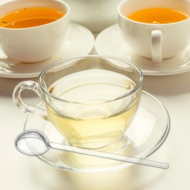 QWORK 5 Pack Glass Stirring Spoons – Crystal Clear Borosilicate Petite Teaspoons (5.3 inches) – Heat-Resistant, Dishwasher & Microwave Safe