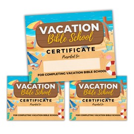 Vacation Bible School VBS Certificate of Completion Award | 50 pk 8.5x11” Under The Sea Breaker Rock Beach Ocean Themed Participation