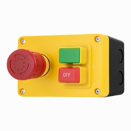 POWERTEC 120V Magnetic Switch, 9 Amps, EZ Surface Mount Box, Large Button Switch for Power Tools Fast Power Off, FitsTable Saw, Router Table, Drill Press, Bench Saw, Bandsaw, Dust Collector (71354V)