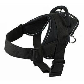 Dean and Tyler DT Dog Harness, Black With Reflective Trim, Medium - Fits Girth Size: 28-Inch to 34-Inch