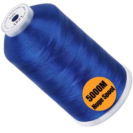 New brothread - Single Huge Spool 5000M Each Polyester Embroidery Machine Thread 40WT for Commercial and Domestic Machines - Christmas Blue