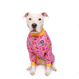 Pittie Clothing Pit Bull Pajamas for Dog, Full Coverage Onesie for Pitbull Pajamas for Dogs Doggie Pjs Dog Pitbull Outfit Dog Pajamas Clothes Medium Large XL XXL Breed