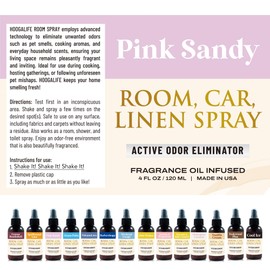 HoogaLife Car Air Freshener and Odor Eliminator 4 fl oz 120ml Spray - Pink Sandy (2 Pack)