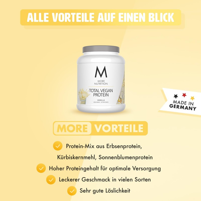 MORE NUTRITION Total Vegan Protein, 600 g, Vanilla