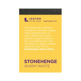 Stonehenge 100% Cotton Medium Weight Mini Pad, Warm White, 2.5 x 3.75 inches, 250gsm, 15 Sheets for Dry Media