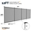 VINGLI 4Ft x 12Ft Black Pool Fence Swimming Pool Fence