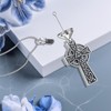 DRINSPER Urn Necklace for Ashes Celtic Cross Cremation Jewelry 925