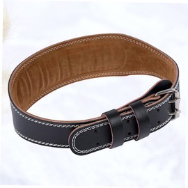 GLEAVI Men's Leather Belts Exercise Belt Powerlifting Belts Waist Support for Man Squats Belt Waist Support Belt Black Protective Back Strap Protective Gear Protection Belt Lever Sports