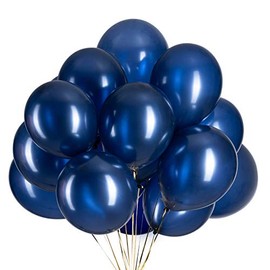 12 Inch Balloons Navy Blue Helium Pack of 50 Latex Balloons Diameter 30 cm for Wedding Valentine's Day Birthday Christening Communion Party Decoration