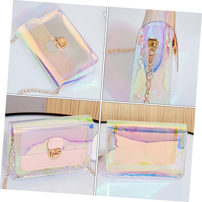 Baluue Fashion PVC Buckle Closure Cosmetic Bag Transparent Pouch for