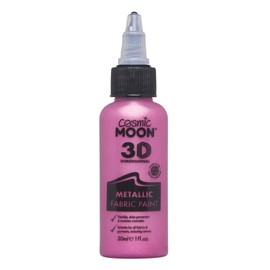 Cosmic Moon - Pintura metálica 3D para tela - 1 fl oz - Rosa - Pintura textil para ropa, camisetas, bolsos, zapatos y lienzo