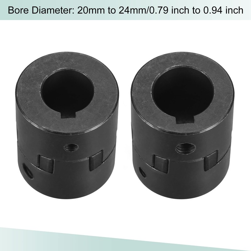 sourcing map Flexible Clutch Shaft 20mm to 24mm 52mm x