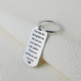 Tebliomro Bonus Dad Father's Day Keychain Gifts from Daughter Son Birthday Gift for Stepdad Wedding Christmas Gift for Step Dad Father from Stepdaughter Stepson Stocking Stuffers