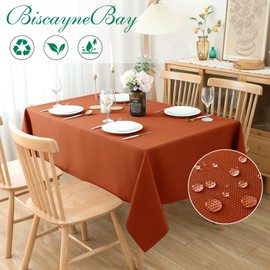 Biscaynebay - Mantel de otoño de tela texturizada de 177.8 x 304.8 cm (70 x 120 pulgadas), rectangular, óxido de Acción de Gracias, cosecha de otoño, resistente al agua, para cocina, comedor, boda
