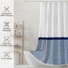 Seasonwood Extra Long Shower Curtains White and Blue Striped Shower