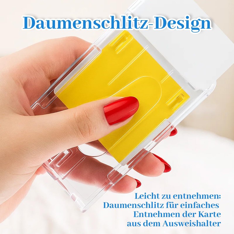 6 Retractable ID Card Holder Set with 3 Extendable Clips
