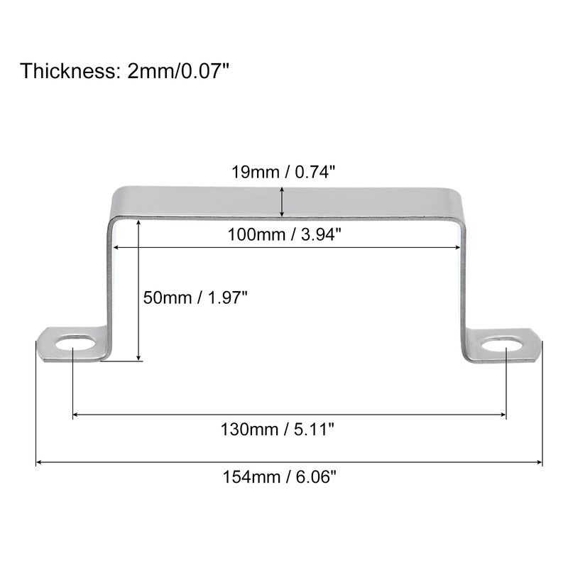 sourcing map U Shaped Connector Bracket, 100mm x 50mm 304