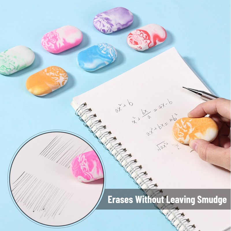 Mr. Pen- Erasers, 12 Pack, Marble Pencil Eraser, Erasers for