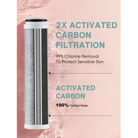 Cobbe Filtered Shower Head with Handheld - Filters Over 99% Of Chlorine - 2.0 Carbon Shower Head Filter System - Water Softener Filters Beads for Hard Water - Reduces Dry Itchy Skin, Brushed nickel