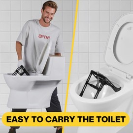 Toilet Lifting Tool, Foldable Toilet Lift & Carry Tool, Adjustable by screw Toilet Installation Support Tools Portable Toilet Installation Aid Easy to Repair, Move Toilet for Plumber