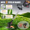 Electric Weed Wacker Cordless Eater Battery Powered, 21V Lightweight Stringless