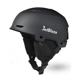 JetBlaze Ski Helmet Mens Women Universal Ski Helmet Snow Sports Helmet with Vents ABS Shell EPS Core for Skiing Snowboard Snow Helmet for Adults Universal Black Size L