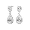 EAMTI Silver Dangle Earrings for Women Cubic Zirconia Teardrop Bridal