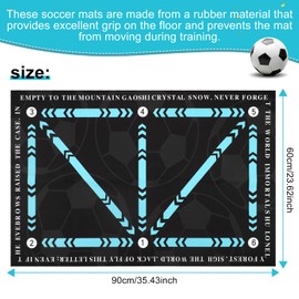 Yozexin Football Footstep Training Mat, Non-Slip Ball Control Training Mat, Kick about interactive football training game,for All Ages to Improve Speed, Strength and Coordination