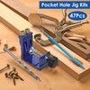 47Pcs Pocket Hole Jig 15 Degree Angle Hole Drill Guide