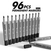 INTUNO Permanent Markers, 96 Count Black, Chisel tip, Oil-Based Permanent