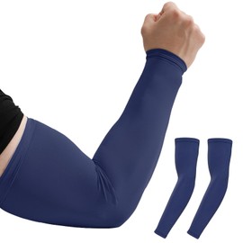 Famimor Arm Cover, Solid Color, UV Protection, Cool to Touch, UPF50+, Sweat Absorbent, Quick Drying, Anti-Slip, Summer, Cool, Sun Protection, Golf, Baseball, Running, Sports, Work, navy