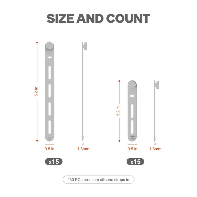 Silicone Fishing Rod Ties Straps (30/50 Pack) – Lightweight, Durable,