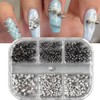 6 Grids Metallic Punk Nail Charms Alloy Nail Art Studs