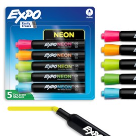 Expo Neon Marcadores de Borrado en Seco 5-pack Colores Variados