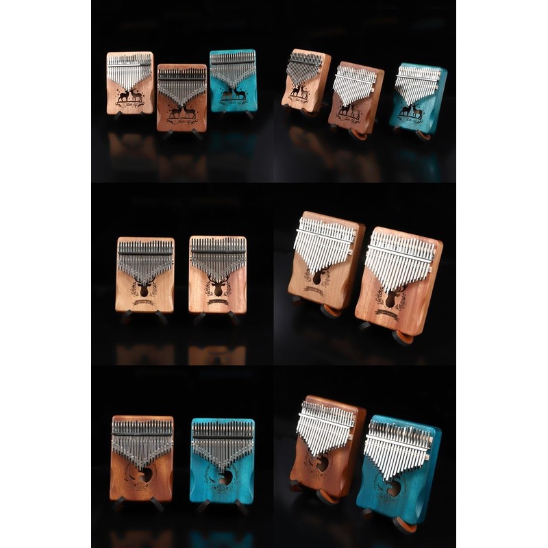 JINSELF Kalimba 21-Key Beginner Set, Pre-Tuned, Sheet Music, Introduction Book,