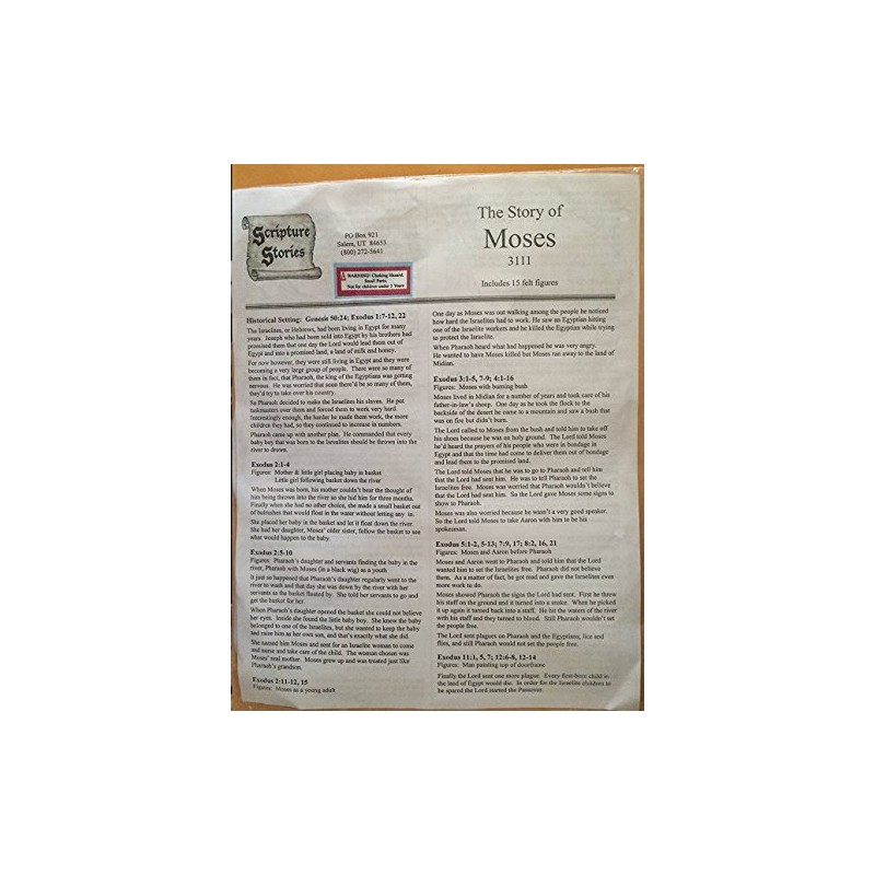 The Story of Moses Felt Figures for Flannel Board Bible